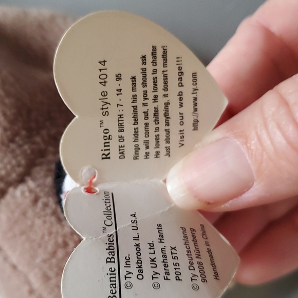 TY Beanie baby Ringo the Racoon 1995 - Picture 4 of 5